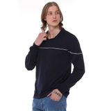 Uniprom Uzun Kollu Erkek T- Shirt Penye Polo Yaka %100 Pamuk Lacivert