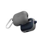UNIQ Airpods Pro 2. Nesil ile Uyumlu Clyde Kilitli Kılıf (Tebeşir Grisi/Deniz Mavisi)