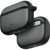 UNIQ Better By Design Airpods Pro 3 Kılıf Şık Koruyucu Mat Parmak Izi Tutmaz Kablosuz Şarj Destek Hang Alüminyum Karabina - Siyah