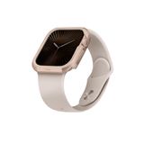 UNIQ Better By Design Apple Watch 42mm ile Uyumlu Valencia Serisi Alüminyum TPU Kasa 360 Tam Koruyucu Kapak, Gold