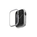 UNIQ Better By Design Apple Watch ile Uyumlu 41mm Moduo Serisi Ekran Koruyucu, Değiştirilebilir 2'li Çerçeve, Gri