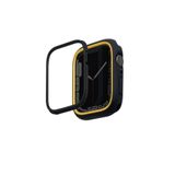 UNIQ Better By Design Apple Watch ile Uyumlu 41mm Moduo Serisi Ekran Koruyucu, Değiştirilebilir 2'li Çerçeve, Siyah
