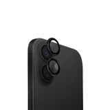 UNIQ Better By Design iPhone 16 ile Uyumlu iPhone 16 Plus Lens Koruyucu, AluGuard Serisi, Cam Alüminyum Çerçeve, Black