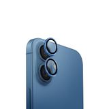 UNIQ Better By Design iPhone 16 ile Uyumlu iPhone 16 Plus Lens Koruyucu AluGuard Serisi, Cam Alüminyum Çerçeve, Mavi