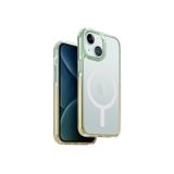 UNIQ Combat Duo Telefon Kılıfı iPhone 15 ile Uyumlu, MagClick Manyetik Şarj Uyumlu (Deniz Yeşili Yumuşak Sarı)