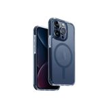 UNIQ Combat MagClick Telefon Kılıfı iPhone 15 Pro ile Uyumlu, Manyetik Şarj Uyumlu (SmokeBlue)