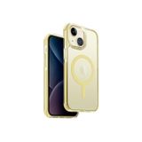 UNIQ iPhone 15 ile Uyumlu Savaş Telefon Kılıfı, MagClick Manyetik Şarj Uyumlu (Açık Sarı)