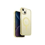 UNIQ iPhone 15 Plus ile Uyumlu Savaş Telefon Kılıfı, MagClick Manyetik Şarj Uyumlu (Açık Sarı)