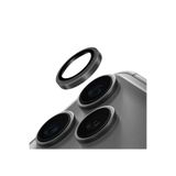 UNIQ Optix Prime iPhone 16 Pro / 16 Pro Max ile Uyumlu Lens Koruyucu, Sapphire Cam, Paslanmaz Çelik Çerçeve, Gümüş