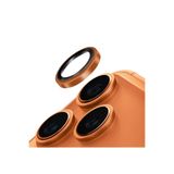 UNIQ Optix Prime iPhone 17 Pro Max ile Uyumlu Lens Koruyucu, Sapphire Cam, Paslanmaz Çelik Çerçeve, Turuncu