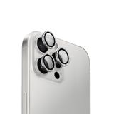 UNIQ OPX ALÜMİNYUM PARLAK KAMERA LENS KORUYUCU iPhone 16 Pro ve iPhone 16 Pro Max ile uyumlu - BEYAZ PARLAK