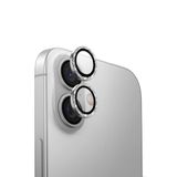 UNIQ OPX ALÜMİNYUM PARLAK KAMERA LENS KORUYUCU iPhone 16 ve iPhone 16 Plus ile uyumlu - Beyaz Pırıltılı (Beyaz)