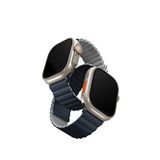 Uniq Revix Reversible Watch 44/45/46/49 Mm Gri Deri Manyetik Akıllı Saat Kordon - Lacivert
