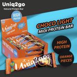 Uniq2Go Choco Light Midi 16Lı Kutu %100 Naturel Portakal Aromalı Proteinli Bar 40G.