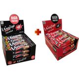 UNIQ2GO Chocodark Fındıklı Bitter 16’lı Yanında UNIQ2GO Power Bademli 16'lı Kutu (Toplam 32 tane)38 gr protein Bar - 1,2 kg