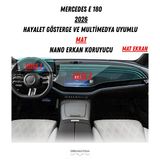 Uniqanatolia Mercedes E180 2026 Hayalet Gösterge ve Multimedya Uyumlu Set Mat Ekran Koruyucu