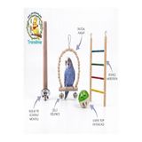 UniqBirdToys TrendMe 4'Lü Kuş Oyuncak Seti (Merdiven, Salıncak, Top, Tünek)