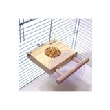 UniqBirdToys Trendme Ahşap Doğal Basamaklı Kuş Yemliği (KAPSIZ)