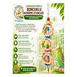 UniqBirdToys Trendme Doğal Hasır Boncuklu Kuş Kemirme Oyuncağı - Zilli Papağan Ve Muhabbet Kuşu Oyuncağı