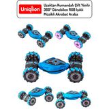 Uniqlion Uzaktan Kumandalı Çift Yönlü 360 Dönebilen Rgb Işıklı Akrobat Araba - Mavi