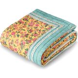Uniqlooms Heaven Sarı Organik Pamuk El Yapımı Çift Kişilik Yatak Örtüsü 210 x 240 cm - Standart