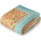 Uniqlooms Heaven Sarı Organik Pamuk El Yapımı Tek Kişilik Yatak Örtüsü 170 x 240 cm - Standart