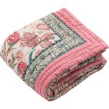 Uniqlooms Heirloom Pembe Organik Pamuk El Yapımı Tek Kişilik Yatak Örtüsü 170 x 240 cm - Standart