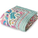 Uniqlooms Natures Lulubaby Renkli Organik Pamuk El Yapımı King Size Yatak Örtüsü 230 x 260 cm
