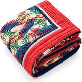 Uniqlooms Parrot Pembe Organik Pamuk El Yapımı Tek Kişilik Yatak Örtüsü 170 x 240 cm - Standart