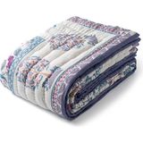 Uniqlooms Roots Lila Organik Pamuk El Yapımı Çift Kişilik Yatak Örtüsü 210 x 240 cm - Standart