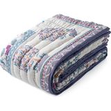 Uniqlooms Roots Lila Organik Pamuk El Yapımı Tek Kişilik Yatak Örtüsü 170 x 240 cm - Mor - Standart