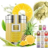 Uniqo Ananas Aromalı Premium Japon Matcha Tozu 30 gr Şeker İlavesiz Vegan, Metal Kutuda