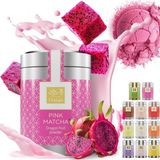 Uniqo Ejder Meyvesi Aromalı Premium Japon Matcha Tozu 30 gr Şeker İlavesiz Vegan, Metal Kutuda