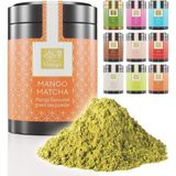 Uniqo Mango Aromalı Premium Japon Matcha Tozu 30 gr Şeker İlavesiz Vegan, Metal Kutuda