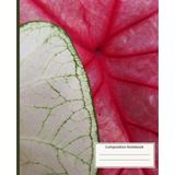 Unique Bright Caladium Flower Matte Softcover College Ruled 120 Page 7.5"x9.25" Floral Botanical Journal Diary Composition Notebook