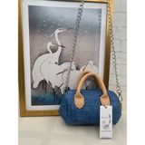 unique crane bags Kot Kadın El, Omuz, Postacı, Çapraz Mini Çantası - Kot Mavi