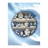 unique florya Duvar Tabağı Blue Blanc Dekoratif Tabak Duvar Süsü El Yapımı 26cm Blueblanc
