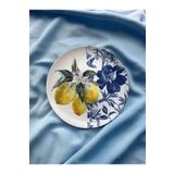 unique florya Limonlu Blue blanc Duvar Tabağı Dekoratif Bahçe Balkon Mutfak Salon Duvar Süsü No:129