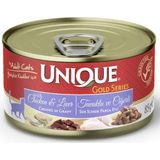 Unique Gold Series Konserve Yaş Kedi Maması 85 gr Tavuklu & Ciğerli (Sos Içinde Parça Etli) 12 Adet