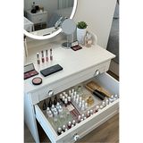 UNIQUE ME 6'lı Modüler Makyaj Organizeri - Lüks Banyo Rafı & Kozmetik Düzenleyici - Sararmaz Kristal Hammadde 6 Parça
