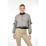 Unique Mode Minimalist Crop Ceket - Büzgülü Kollu - Oversize - Bej