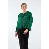 Unique Mode Oversize Kapüşonlu Crop Kadın Mont - Günlük Kullanım - Yeşil