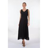 Unique Mode V Yaka Kolsuz Maxi Günlük Elbise - Minimalist Bohem Stil