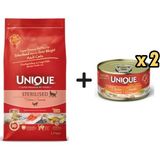 Unique Somonlu Düşük Tahıllı Sterilised Kedi Maması 1,5 kg + 2 Adet Unique Gold Series Tavuklu Konserve Yaş Kedi Maması 85 gr - 3