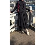 Unique Tül ve Taş Detaylı Etek Siyah - M