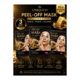 Uniquem 3 Adet 24K Gold Peeling Maske Siyah Çamur Etkili Soyulabilir Yüz Maskesi