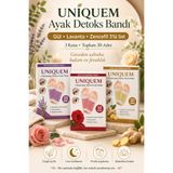 Uniquem Ayak Bakım Detox Bandı 3'lü Set 30 Adet Gül Lavanta Zencefil Gece Kullanım Pedi