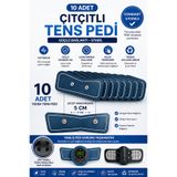 Uniquem Çıtçıtlı TENS Pedi 10 Adet 5cm Bağlantı 20x5cm EMS Yedek Ped
