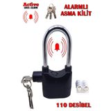 Uniquem Scooter Martı Elektrikli Bisiklet Motosiklet Uyumlu Siyah Alarmlı Asma Kilit 110 Desibel XLK402