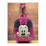 Uniquetrenders Anaokulu Kreş Çekçekli Pembe Mickey Mouse Figürlü 3-6 Yaş 3D Kabartmalı Sırt Okul Çantası
